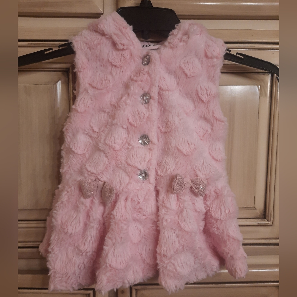 Little Las 4T Pink Rhinestone‎ Button Accent Dress! ADORABLE!
